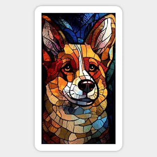 Stained Glass Design Corgi Dog Sticker